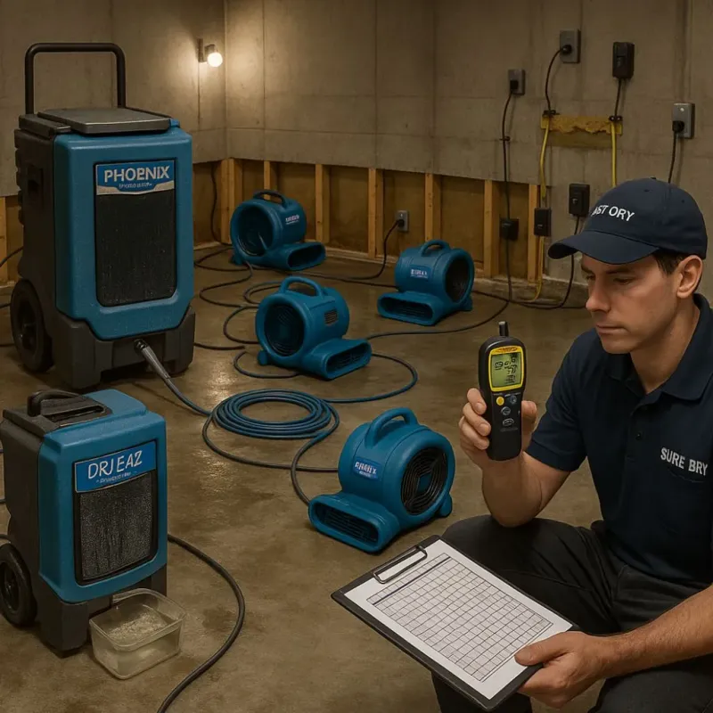 Structural Drying and Dehumidification process in Fairview, OR